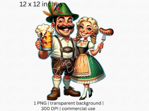 Bavarian Couple Oktoberfest Clipart
