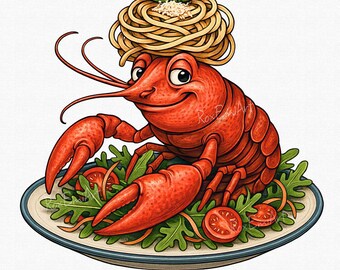 Cartoon Crawfish Seafood Clipart