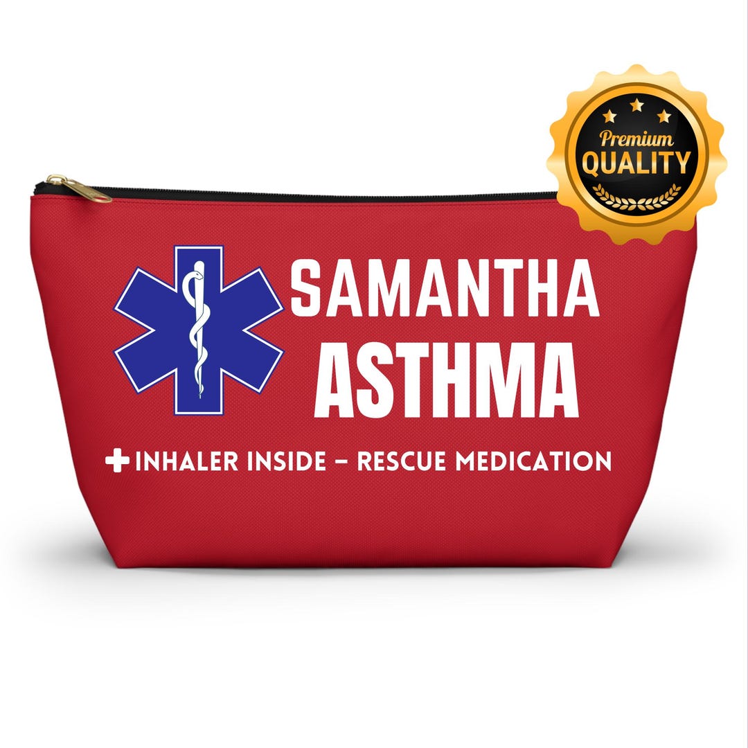 Personalized Asthma Inhaler Pouch , Custom Name Rescue Medication Bag ...