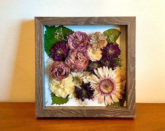 Dried Flower Shadowbox: 9x9&quot; Preserved Botanical Wall Art