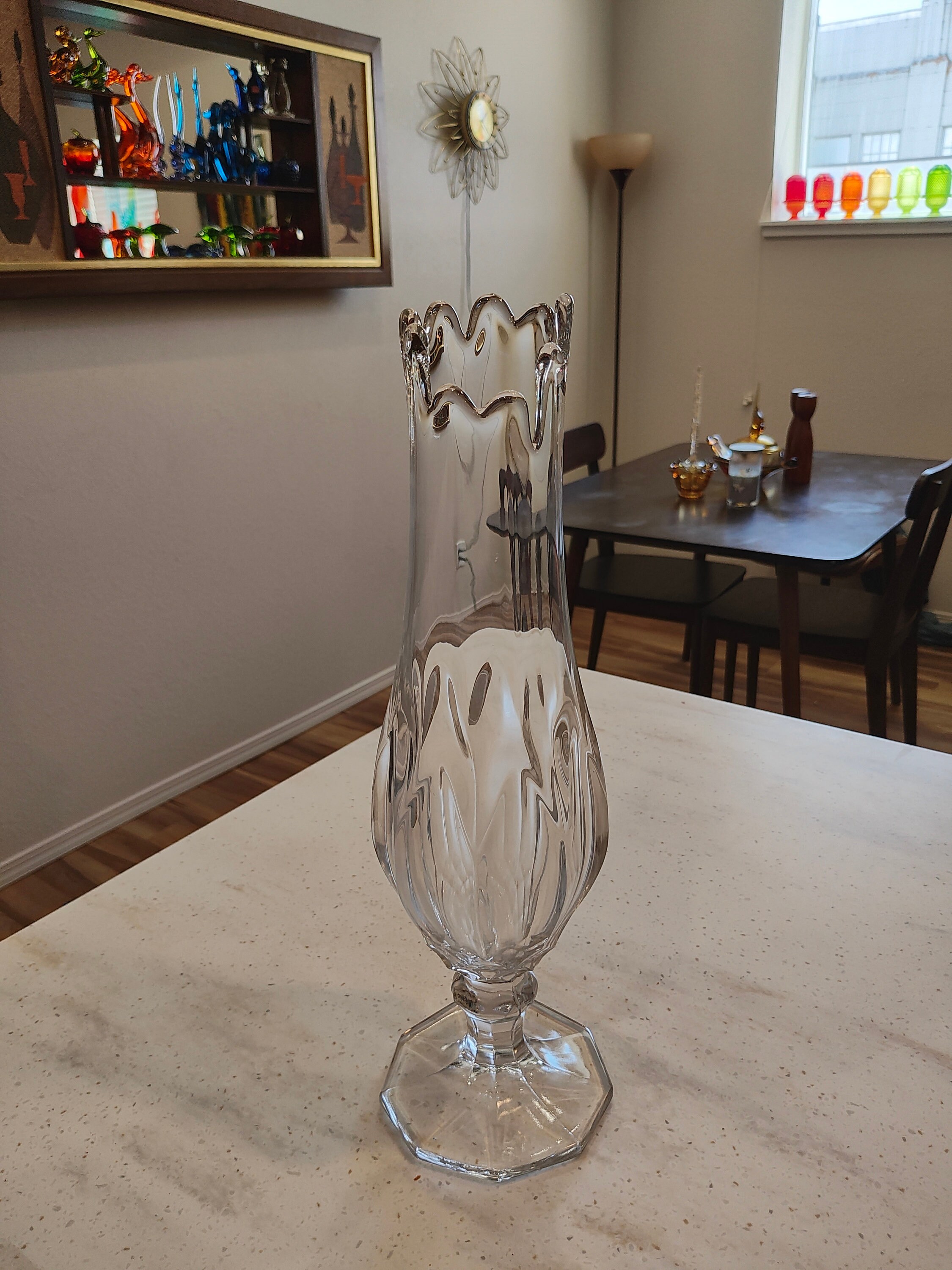 LE Smith Clear Dominion Swung Glass Vase Etsy