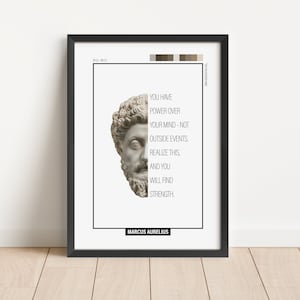 Marcus Aurelius Poster, Greek Philosopher, Inspirational Stoic Quote, Motivational Philosophy Print, Stoicism, Meditations, Memento Mori