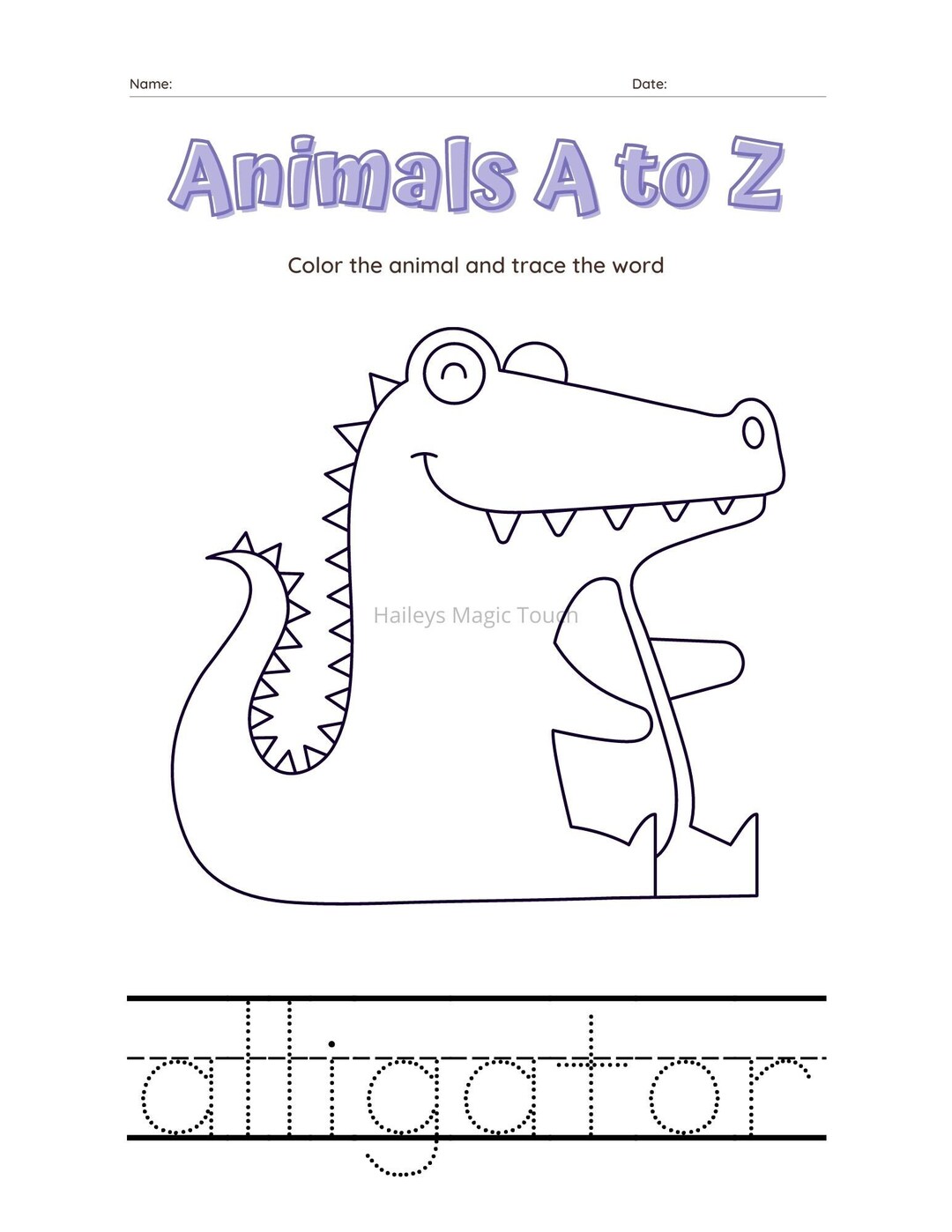 Printable Alphabet Worksheet A to Z Coloring Worksheet - Etsy