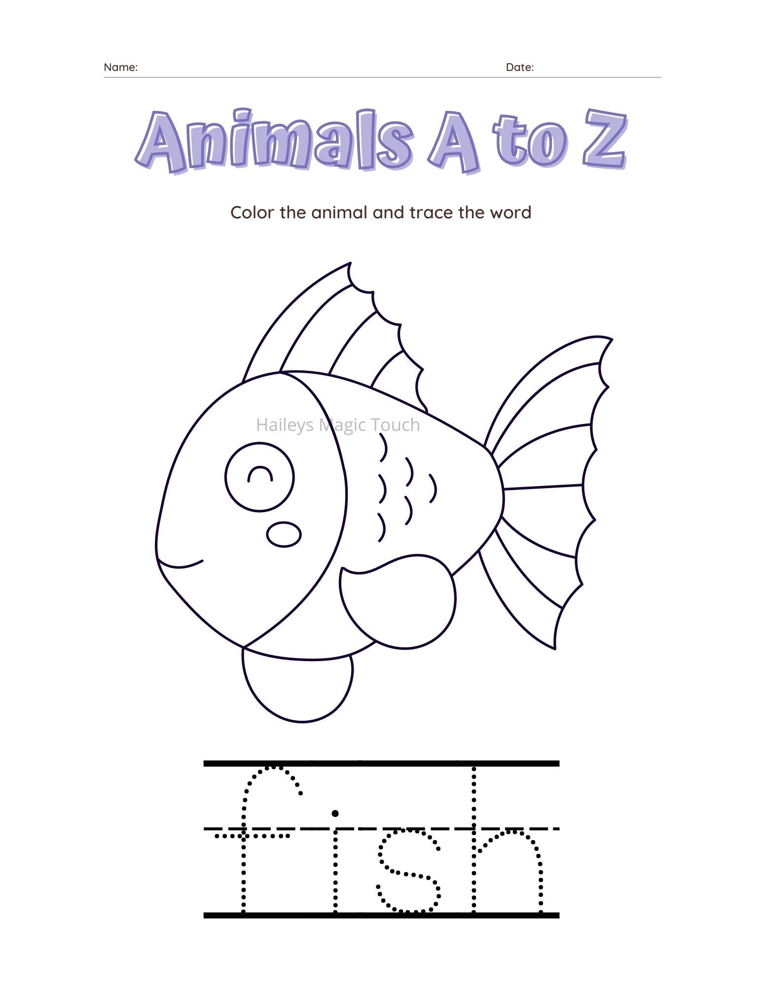 Printable Alphabet Worksheet A to Z Coloring Worksheet Etsy