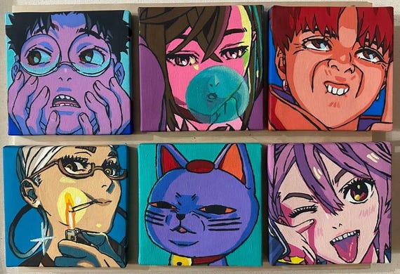 Set of 6 Dandadan Anime Paintings on Canvas 4