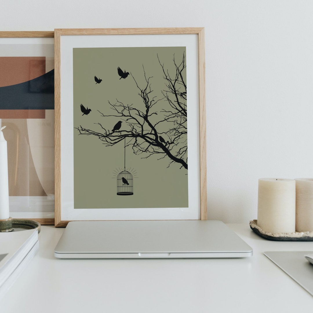 Vintage Tree Wall Art Print Tree Poster Print Printable Vintage Wall