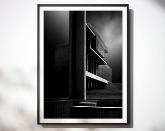 BRUTALIST EDITION 2098, Future Structure, Brutalist Architecture, Brutalism, Monochromatic, Bauhaus, Noir, Modern Home