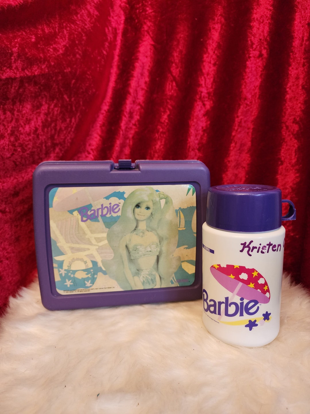 Vintage 1992 Purple Plastic Barbie Lunch Box Etsy