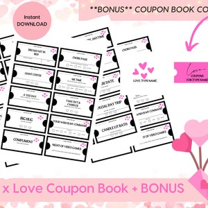 Couple Coupons | Birthday Gift | Romantic Gift | Gift For Her or Him| Editable Personalised Love Coupons | Printable Gift | Romantic Coupons