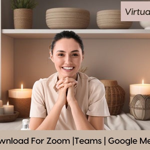 Wellness Therapist Virtual Background  | Zoom Virtual | Therapist Backdrop| Realistic Backdrop | Digital Download | Zoom Call Backdrop