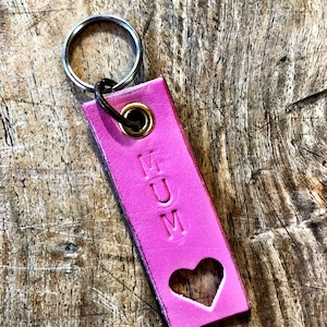 Pink Leather Key Rings