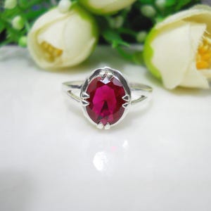 Ruby Ring, Women Ring, 925 Sterling Silver Ring, Unique Design Ring, Anniversary Ring, Birthday Gift For Her, Red Gemstone 8x10 Oval Shape