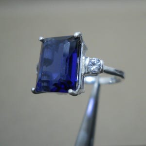 Blue Sapphire Ring, 18k Gold Plated 925 Sterling Silver Ring, Handmade Ring, Solitaire Ring, Blue Gemstone Ring, Wedding Ring, Gift For Her