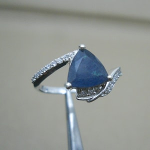 Certified Natural Blue Sapphire Ring,  925 Sterling Silver Ring, Handmade Ring, Solitaire Ring, Blue Gemstone, Wedding Ring, Gift For Her