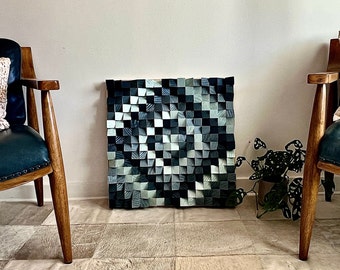 Houten kunst aan de muur | Akoestische geluidsverspreider | Akoestische kunst aan de muur | Hout Kunst aan de Muur, Abstracte Kunst | Sound Diffuser voor opnamestudio's