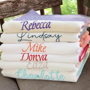 Beach Size And Hand Size Towels,Turkish Towel,Personalized Gifts,Bridal Party Favors With Embroidery,Custom Embroidered Towel,Bulk Towel