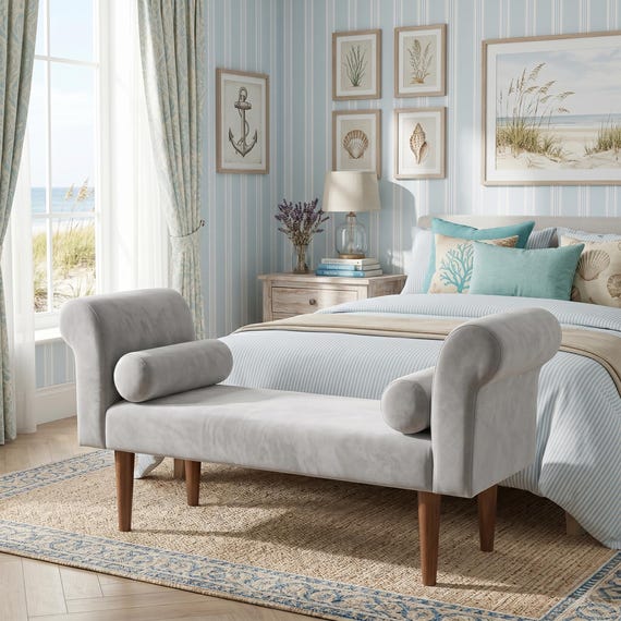 Schlafzimmer Samt Akzent Bank, gepolsterte Ende der Bett Sitzgelegenheiten, moderne Luxusmöbel für Zuhause