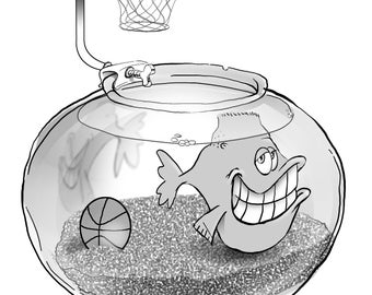 Basketball playing fish