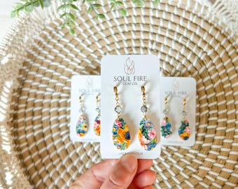Floral Garden | Polymer Clay Earrings | Handmade Earrings | Statement Earrings | Lightweight