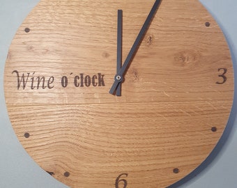 Wall clock Wine o clock oak