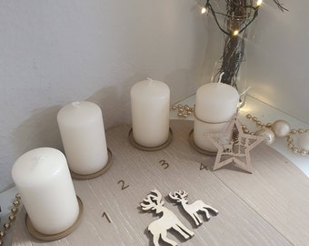 Round Advent board with candles