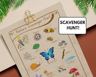 Nature Scavenger Hunt Printable | Outdoor Kids Activity (Digital Download)