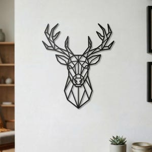 Geometric Stag Head STL File • 3D Printed Polygon Wall Art (Digital Download)