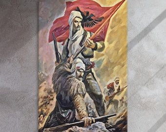 Albanian warriors canvas, Albanian historical painting, Albanian home décor; Albanian art décor, Albanian art, Albanian wall art.