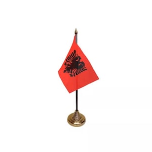 Albania Table Desk Flag - 10 x 15 cm