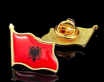 Albania National Country Enamel Flag Pins Metal Brooches Flag Pin Badge Safety Collar Pin