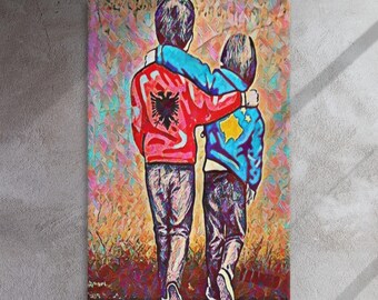 Albanian wall art canvas, Albania Kosova art, Albanian historical painting, Albanian home décor; Albanian art décor, Albanian wall art.