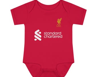 Liverpool FC Baby Onesie Reds Soccer Fan Infant Bodysuit YNWA Baby Gift