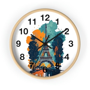 Horloge tour Eiffel décor Paris décor mural design à la française Horloge murale