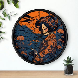 Geisha clock Japan Geisha decor clock Home wall decor Japan style Geisha Wall Clock