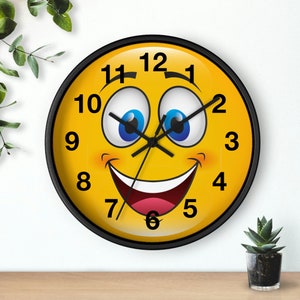 Smile clock Face smile decor clock Funny decor clock Wall decor clock Interior design Wall Clock