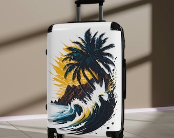 Travel suitcase Vacation family suitcase Sunset beach suitcase Unique stylish Suitcase