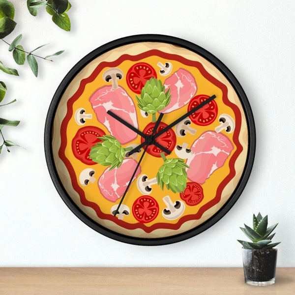 Pizza clock Love pizza gift Pizza decor clock Interior home gift kitchen Wall Clock