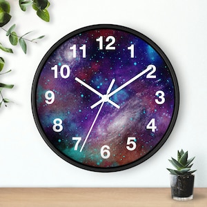 Space clock Universe clock Galaxy style decor clock Home decor stars Wall Clock