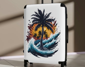 Vacation suitcase Travel tropical island suitcase Beach holiday suitcase Unique design Suitcase