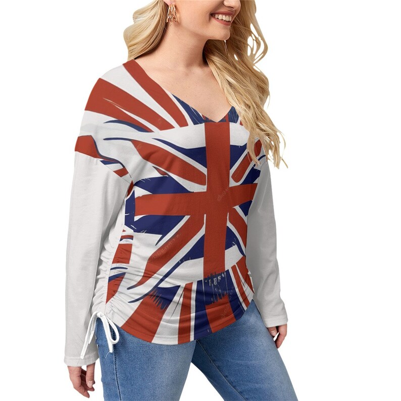 Plus Size Tee union Jack Womens Vneck Tshirt union Jack Etsy