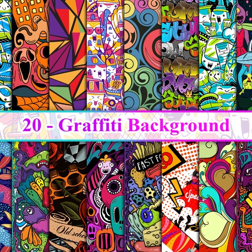 Pattern Tile Street Art 155 Background Graffiti Digital Etsy