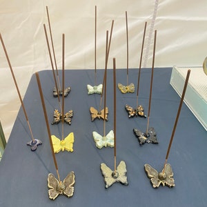 Keramik Schmetterling Räucherstäbchen Halter