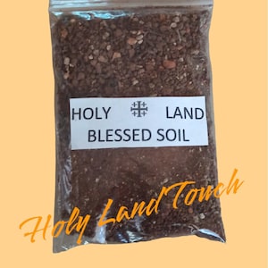 Gezegende gemengde grond uit het Heilige Land (Jeruzalem + Bethlehem + Nazareth) waar Jezus leefde en liep en wonderen deed 200 gram / 7 oz.