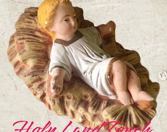Vintage Baby Jesus Christ Manger Piece Nativity Christmas Nativity Made Gypsum