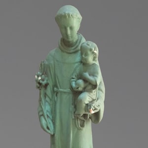 St Anthony Holy Figurine Statue Child Jesus Christ Vintage Saint Plaster 17 inch