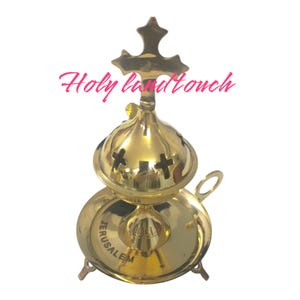 Burner Incense Blessed Orthodox Brass Copper Authentic Jerusalem Holy Land