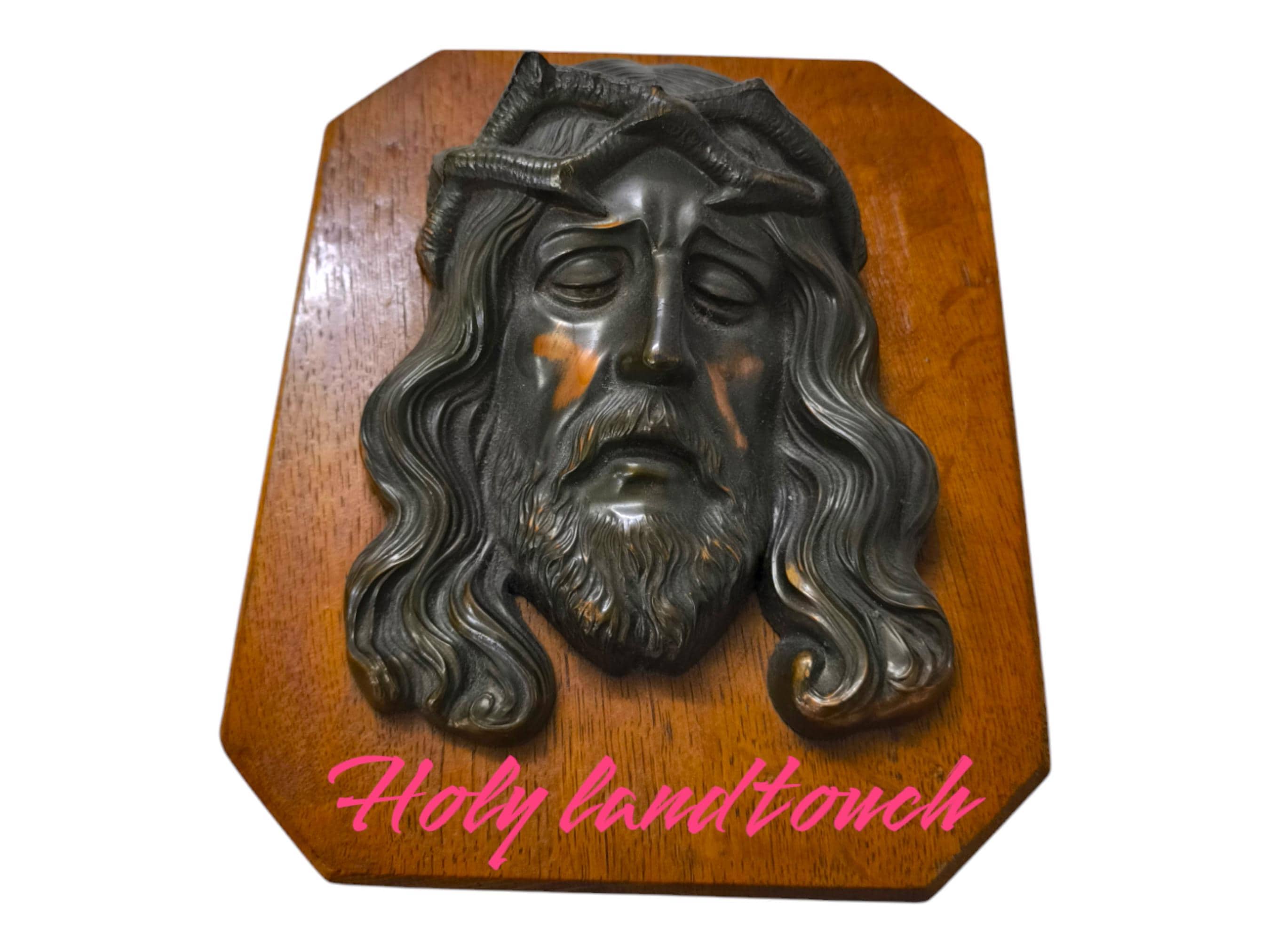 Antique Bronze Jesus Head Wall Plaque - Holy Land Jerusalem - Etsy