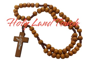 Rosario Di San Benedetto In Legno D'ulivo, Rosario Cattolico Con Medaglia, Fatto A Mano Da - Foto 8