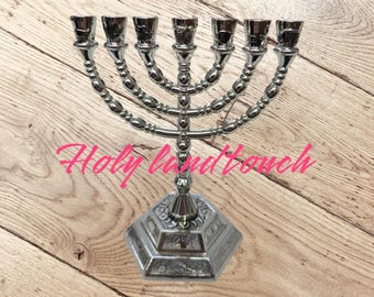 Silver Hanukkah Menorah: Davidsstjärnan, Heliga landet Israel