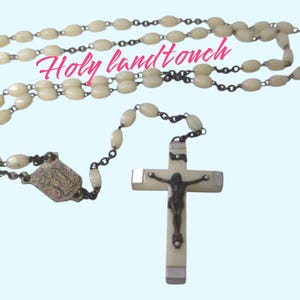 Antique Lourdes Rosary: Catholic Collectible, Virgin Mary Medal